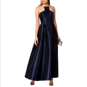 Adrianna Papell Mikado Evening Gown A-Line with Pockets